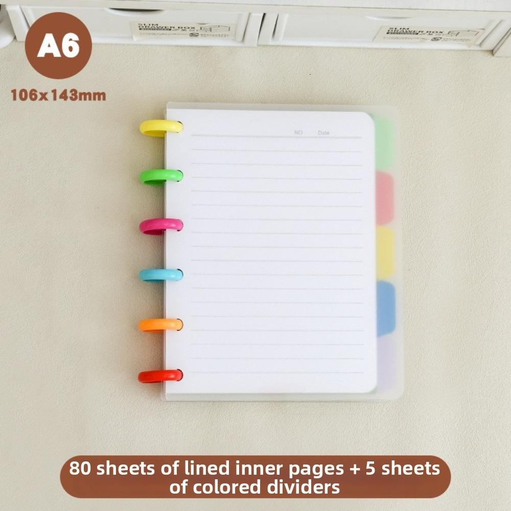 A5 A6 B5 Sizes Binder Notebook Colored Cover Hole Binder Notebook Loose-Leaf Notebook  For Office