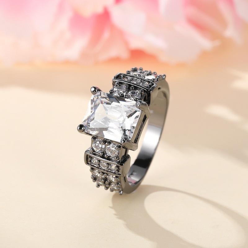 Wish personalized white diamond edge zircon ring simple no. 5