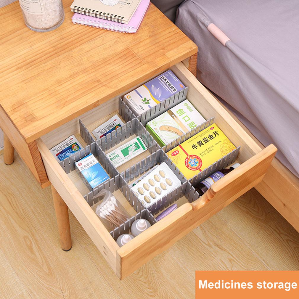 4pcs/set Adjustable Drawer Organizer Divider Household Storage Fence Drawer Divider Plate Bedroom Office Dresser Organizers