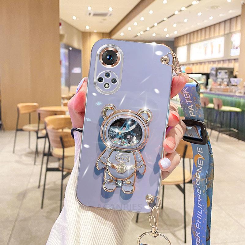 

Honor50 Crossbody Lanyard Plating Case For Huawei Honor 50 Pro X8 4g 5g X6 X7 X8a X7a Silicone Holder Cover Nova 9 Se 10 Nova9 nova 9