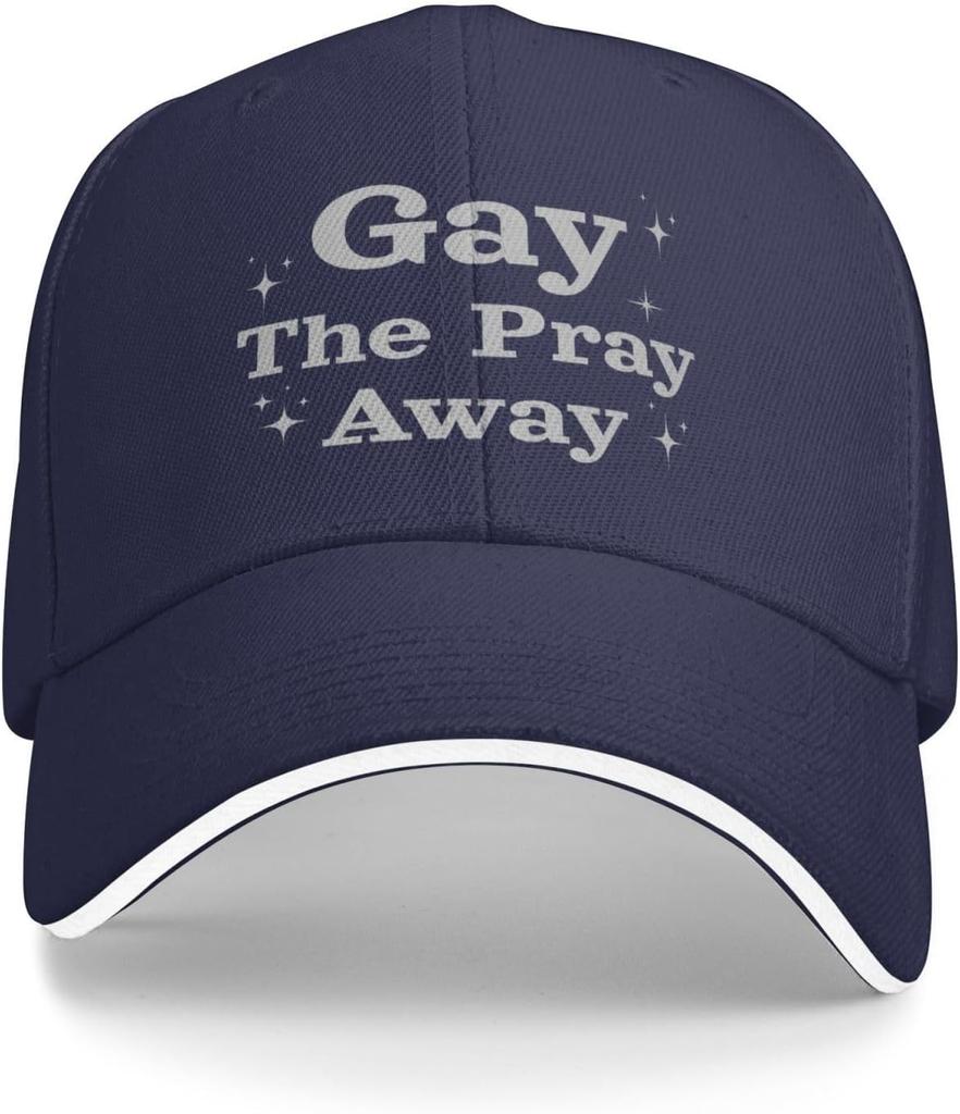 Gay The Pray Away Trucker-Kappe Verstellbare Polyester-Baseballkappe Lässige Kopfbedeckung für Erwachsene