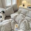 New Lattice Duvet Cover Set with Sheet Pillowcases No Filling Warm Bed Linen Twin Full Queen Size Grid Home Bedding Set