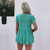 Sommer Damenhemd Lässige bedruckte Hemden Floral Kurzarm Tops