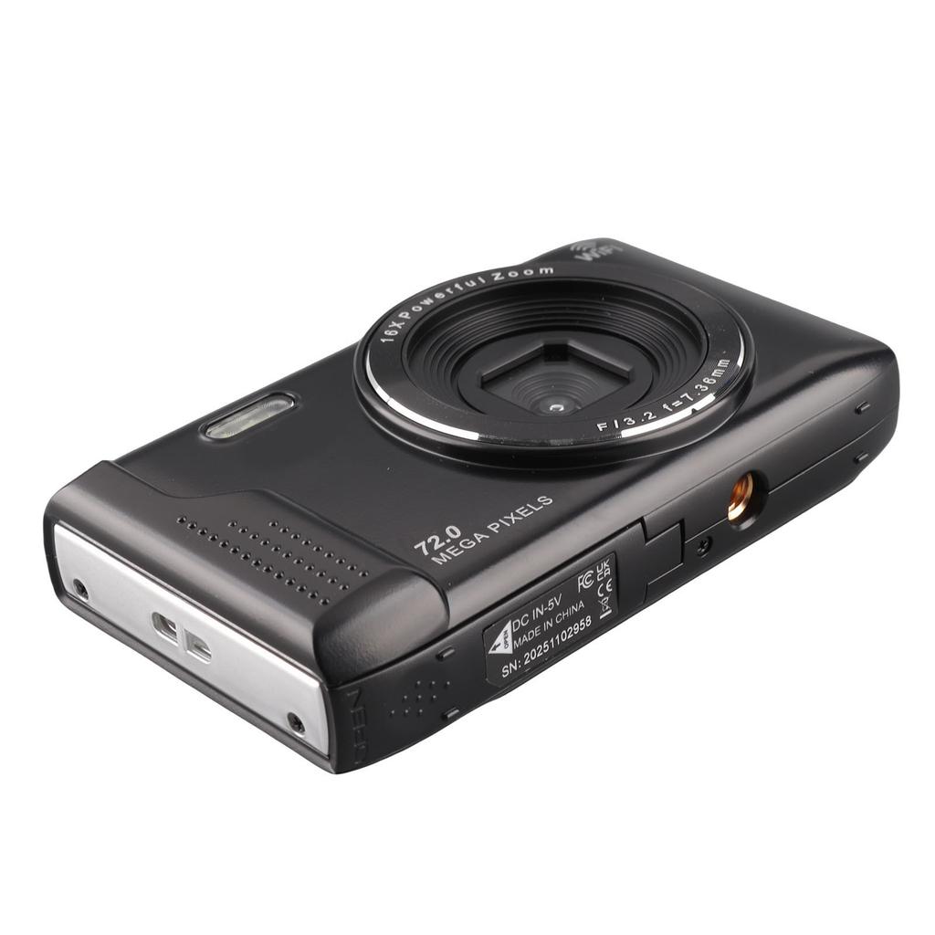 5K Digital Camera 72MP 16X Zoom 2.8 Inch LCD Screen AF Auto with Flash Light WiFi Camera for Travel Photography