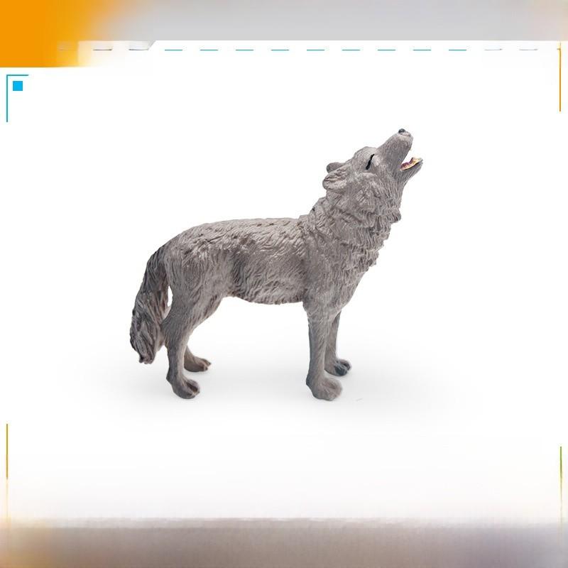 Wild Animal Pvc Gray Wolf Model With Realistic Design For Childrens Educational Play