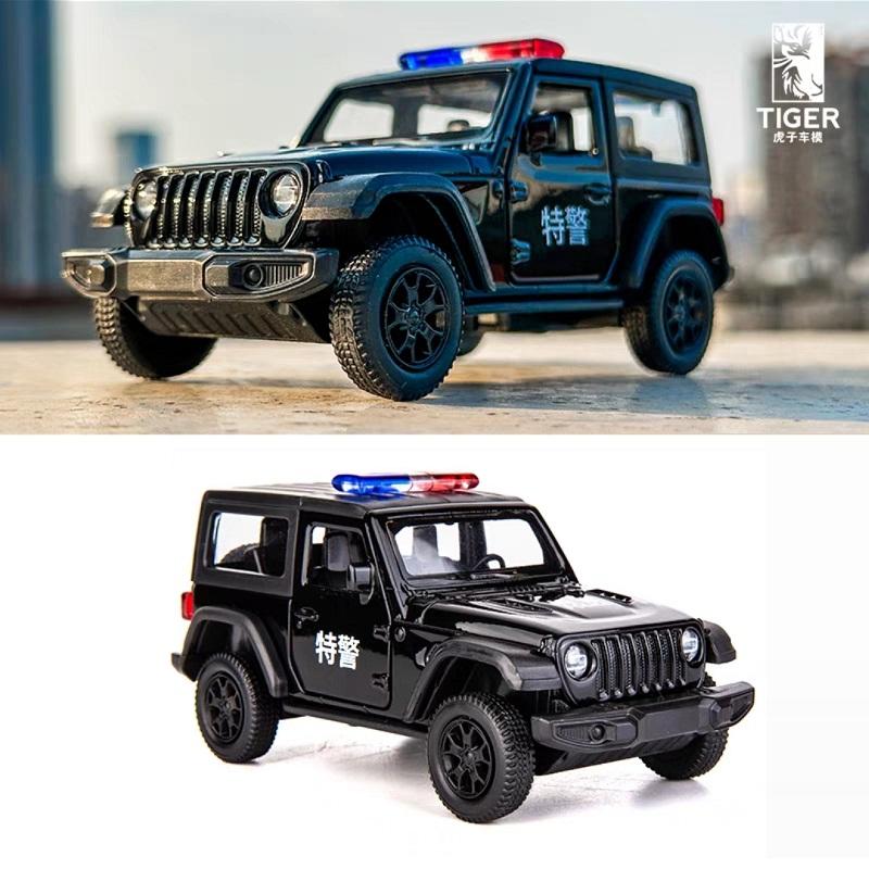 Chinese Police Car Series BMW M5 Ford Mustang VW T-ROC Jeep Wrangler Diecasts & Toy Vehicles 1:36 Alloy Model Pull Back Cars