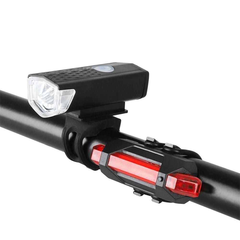 2Pcs/Set USB Rechargeable Bike Lights Easy To Install MTB Front Back Lamp  Cycling