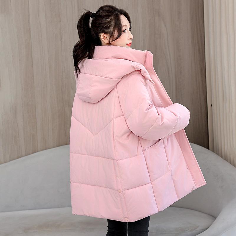 Winter New Style Hooded Versatile Cotton Coat Loose Cotton Coat Modern Style Mid-length Warm Cotton Jacket Women's Coat