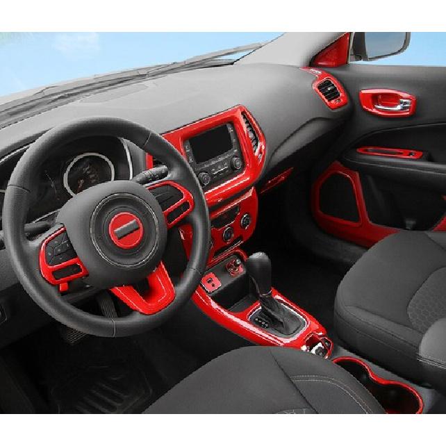 Rear Seat Armrest Water Cup Panel 1PCS For Jeep Compass 2017-19- Bright Red