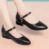 Women Cute Pointed Toe Light Weight Anti Skid Square Heel Shoes for Student Lady School Comfort Heel Pumps Ab615
