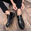 Fashion Lacquer leather men's shoes Classic British gentleman style Leisure nightclubs and party Outdoor street Daily loafers 38-46