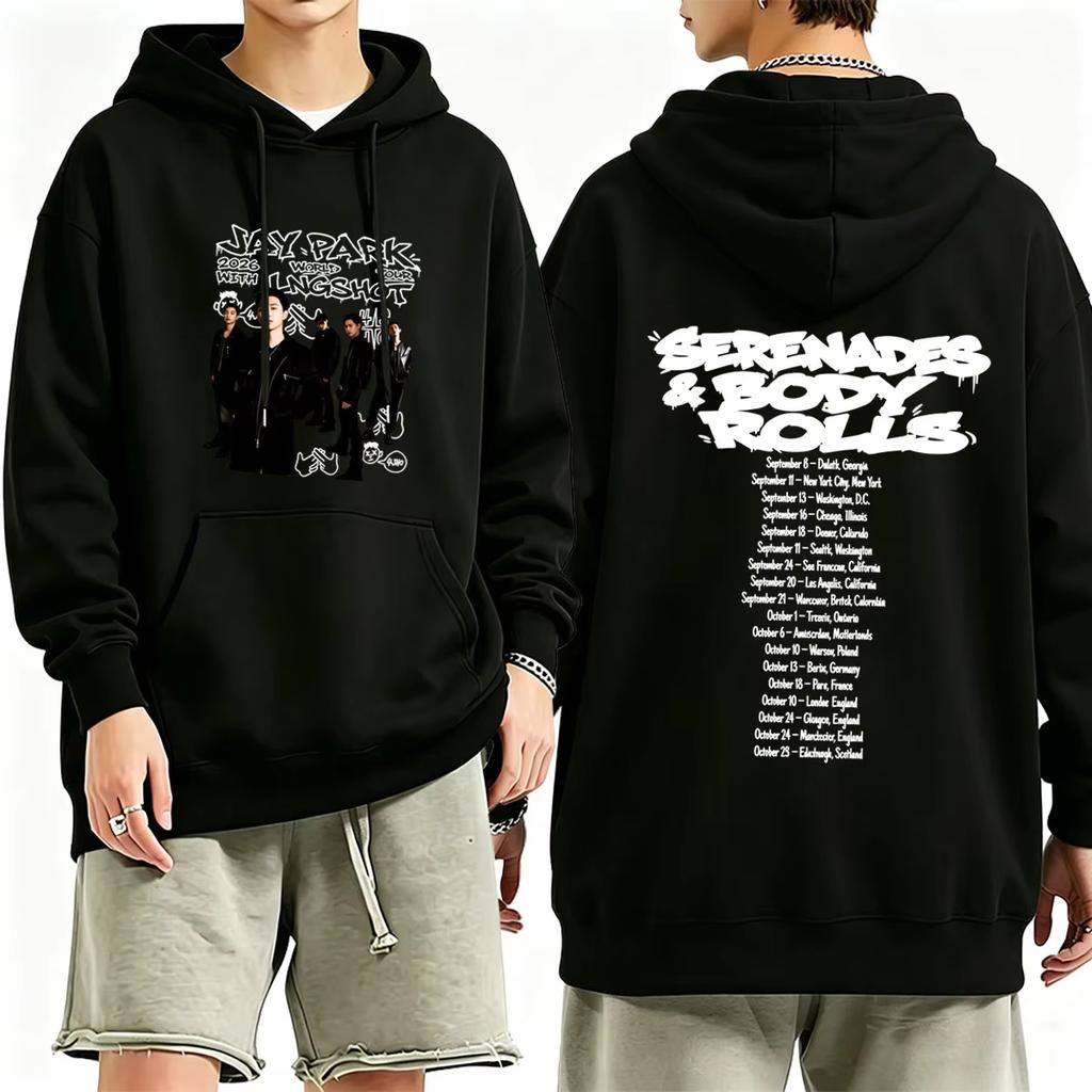LNGSHOT Jay Park 2026 World Tour Serenades & Body Rolls Unisex Kpop Fashion Pullover Hoodie, Vintage Streetwear Sweatshirt