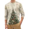 Men's Fashion Printed Round Neck Long Sleeve Bottoming Shirt Top