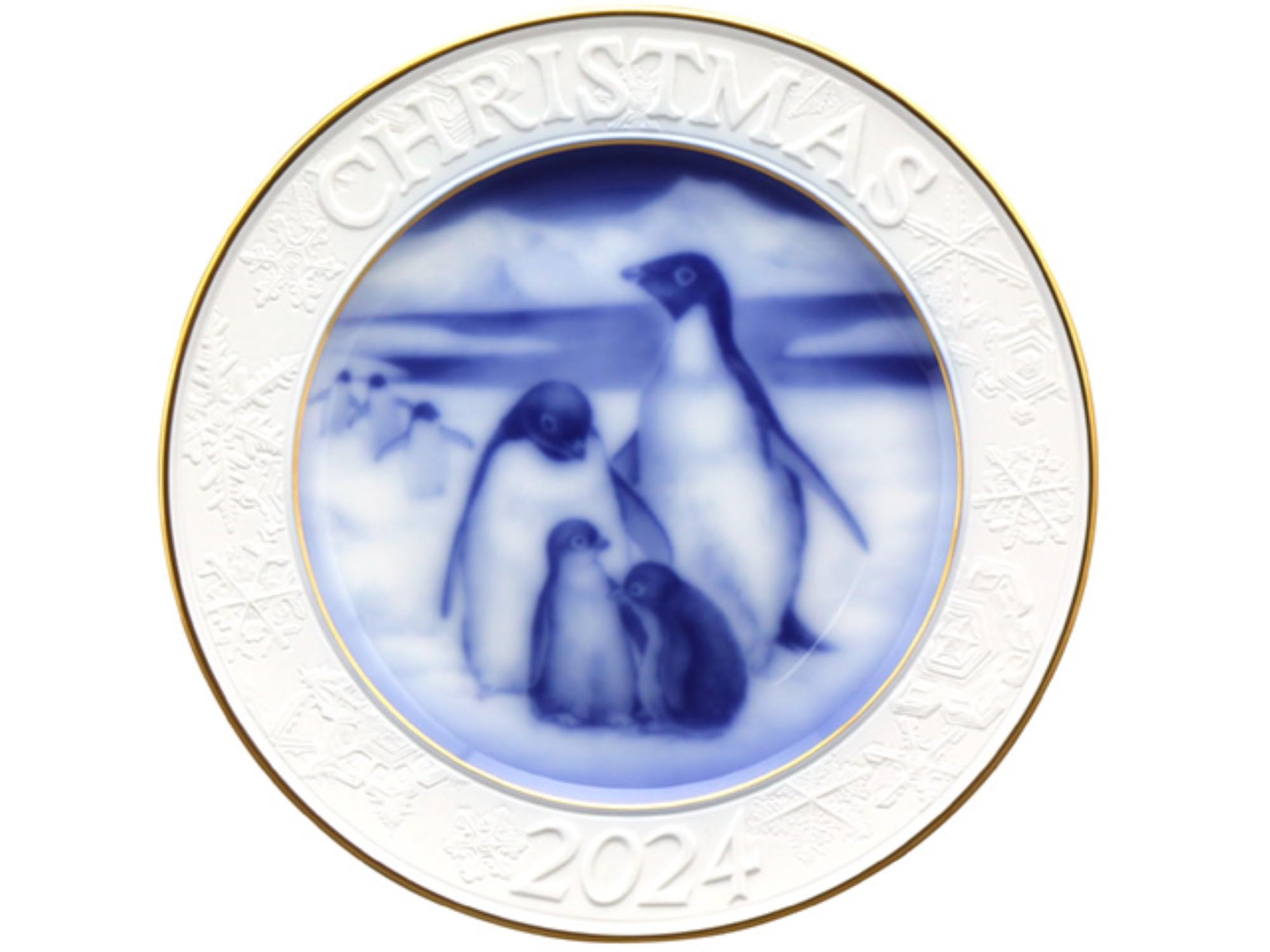 

Окура Арт Поттери 2024 Рождественская тарелка «Пингвин Адели и её птенец» Диаметр: приблизительно. 20,5 см, Сделано в Японии, 97H/8506