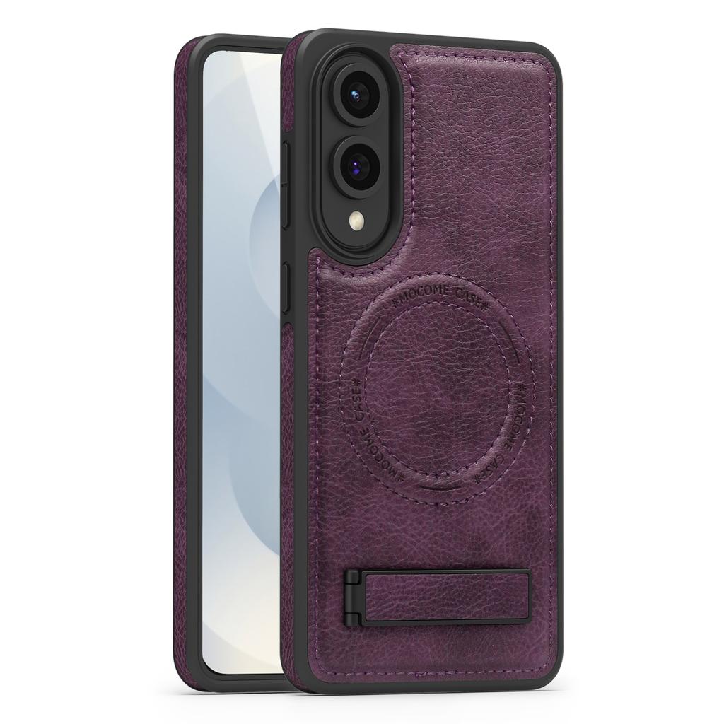 Applicable to S25EDGE mobile phone case crystal shield magnetic suction bracket all-inclusive PU leather S25 protective cover factory