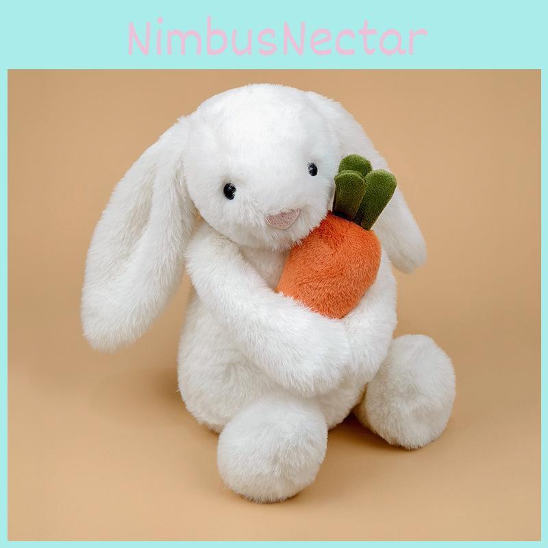 Plush Rabbit Jellycat Toy With Floppy Ears And Carrot For Kids Room Decor
