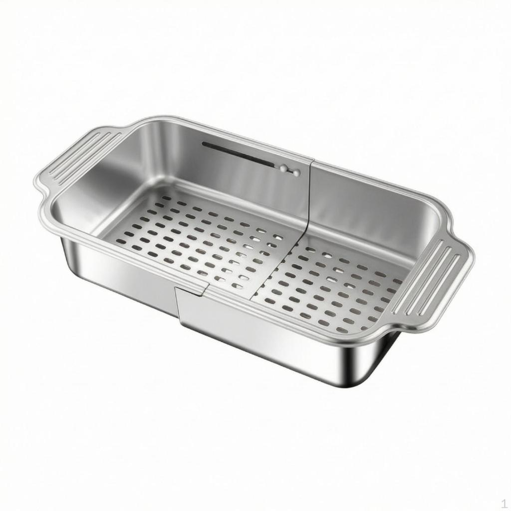 Sink Draining Basket Expandable overtheSink Colander Metal with Handles for Apartment M 304