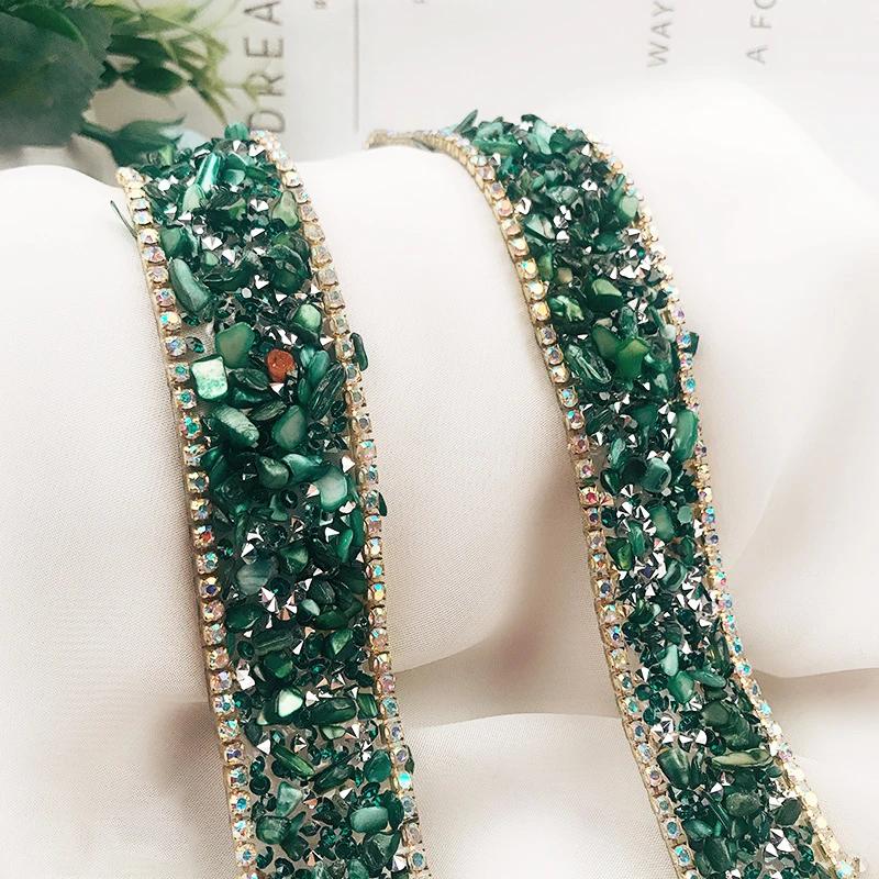 Hot Fix Rhinestone Ironing Chain DIY Clothing Shoes Bag Ironing Sewing Jewelry Accessories Gemstone Trim Belt Diamond Glue 1Yard