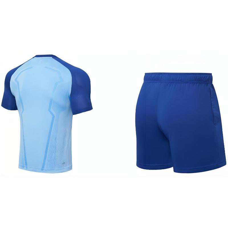 Li Ning Nová Pingpongová Série pro Nováčky Jednobarevné Tričko s Krátkým Rukávem a Kulatým Výstřihem a Šortky se Středním Pasem a Rovnými Nohavicemi Set AATT003-2