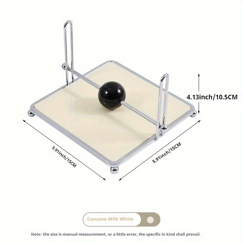 Vintage Luxury Square Tissue Holder with Ball Cream Style for Hotel Restaurant Tabletop Stand