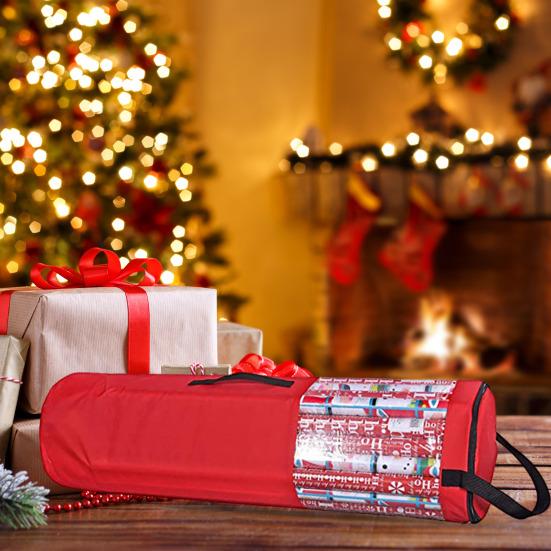 Gift Wrapping Paper Storage Bag Organizer with Handle Zipper Closure Large Capacity