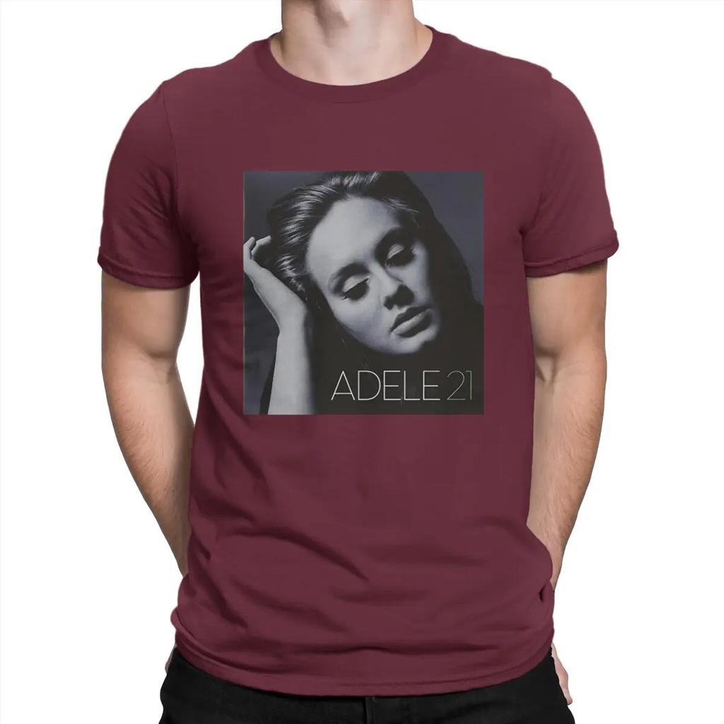 21 Album T-Shirts Men A-Adele Singer Funny Pure Cotton Tees Round Collar Short Sleeve T Shirts Gift Idea Clothes