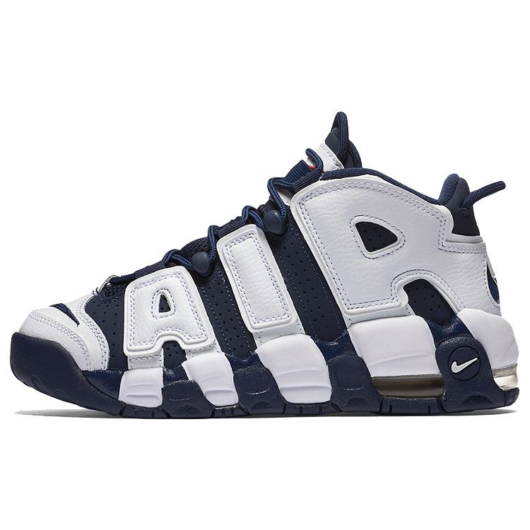Nike Air More Uptempo Olympic Synthetic Leather Comfortable Non-Slip Shock Absorbing Durable Mid-Top Kids Basketball Shoes 415082-104(2020)