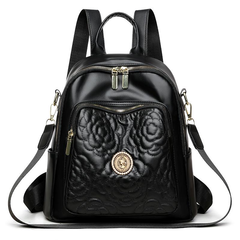 Women's New Korean Style Versatile Travel Bag Fashionable Soft Leather High-end Women's Backpack One Bag Multi-purpose