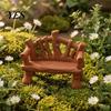 Moss Landscaping Props 3D Printed Mini Twig Bench for Dollhouse Furniture, Rustic Branch Small Scale Pieces Shape Micro Landscape Ornament,