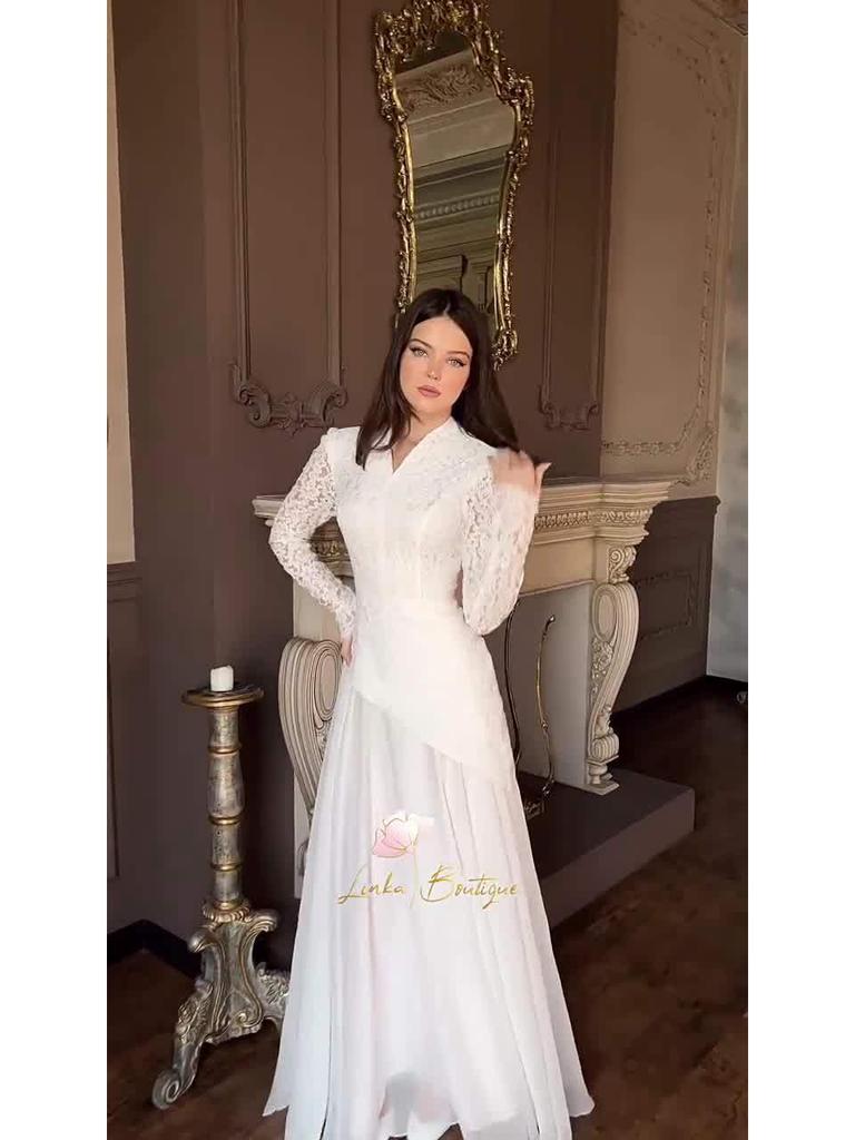 Spring 2025 Elegant Retro Long Sleeve Waist-Cinching Dress