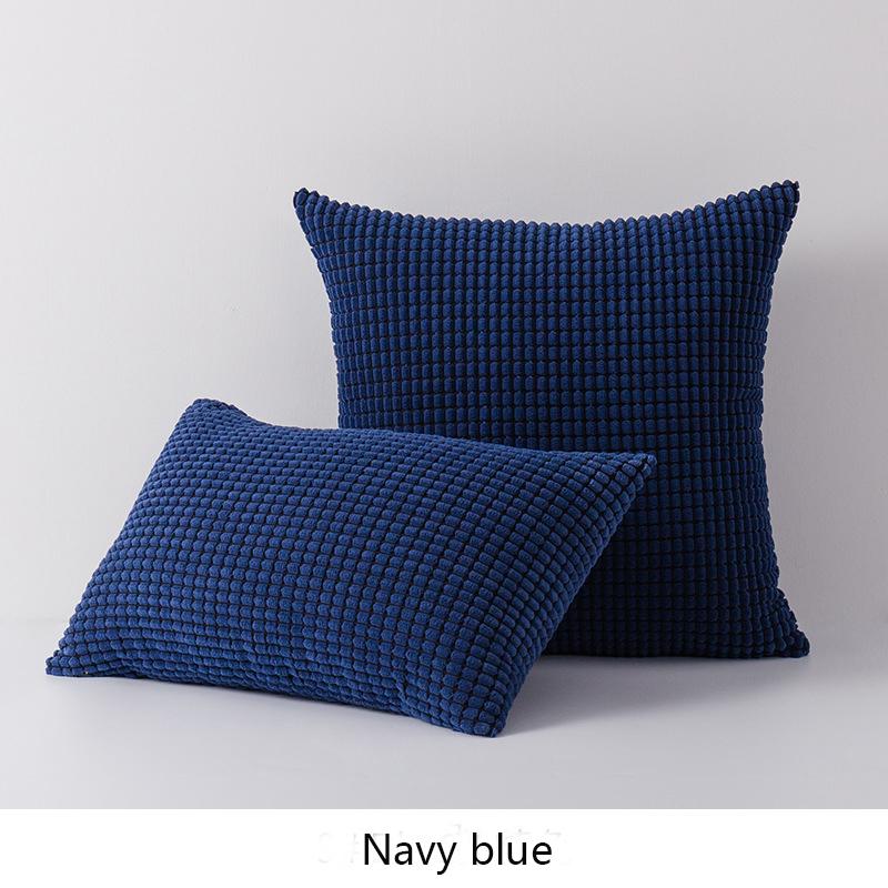10 цветов, подушка в полоску, крупнозернистая наволочка для дивана, современная простая квадратная вельветовая наволочка с кукурузой темно-синий