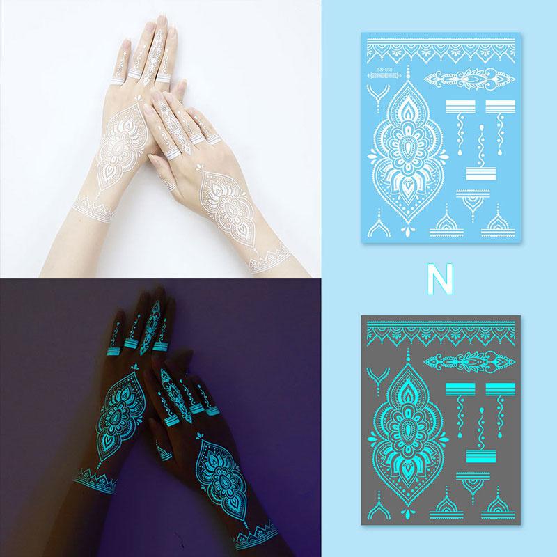 Glow In Dark Temporary Tattoo Stickers Temporary Waterproof Long Lasting Tattoos Stickers