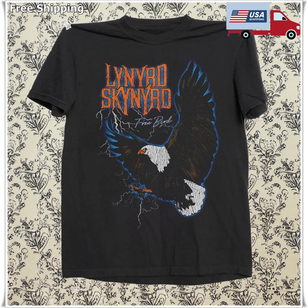Lynyrd Skynyrd Free Bird Eagle, Unisex Black T-shirt, Size S-5XL