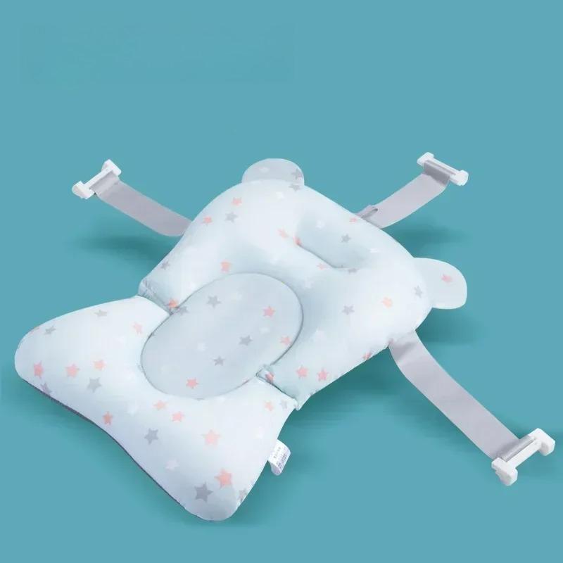 Baby Shower Bath Tub Pad Non-Slip Newborn Bathtub Mat Safety Nursing Foldable Support Comfort Body Cushion Mat Pillow Cartoon