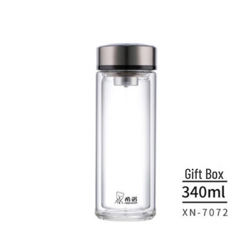 ZhiShi Double-Layer Borosilicate Glass Mug with Lid