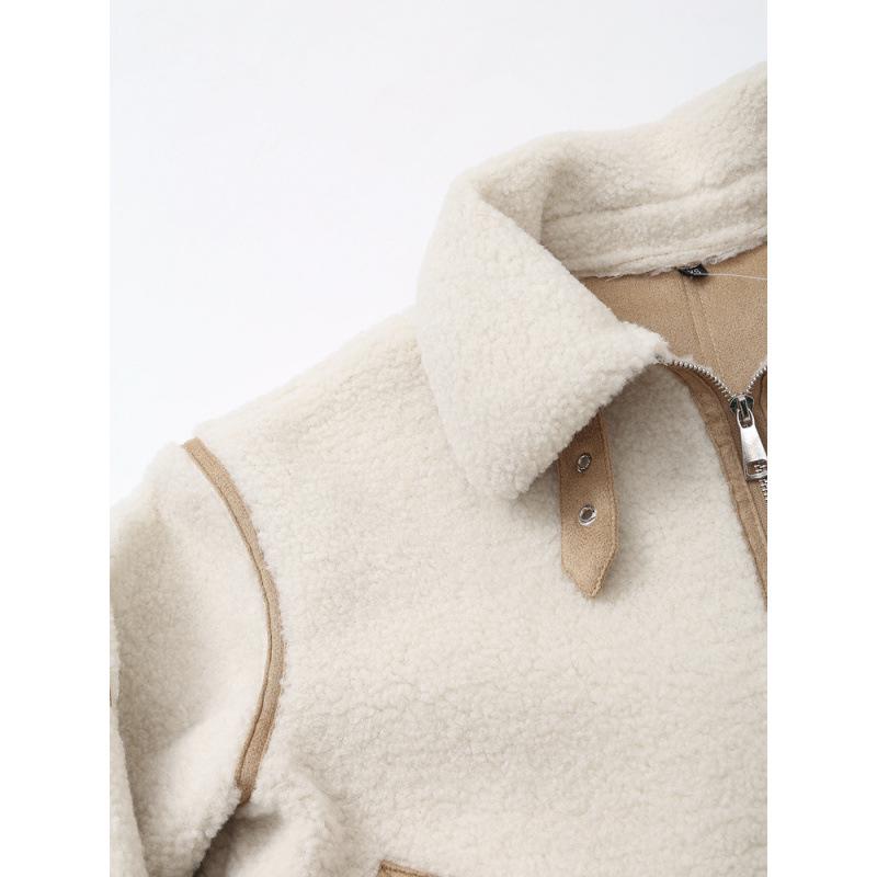 European & American Retro High Street Style Double-Sided Fleece Jacket