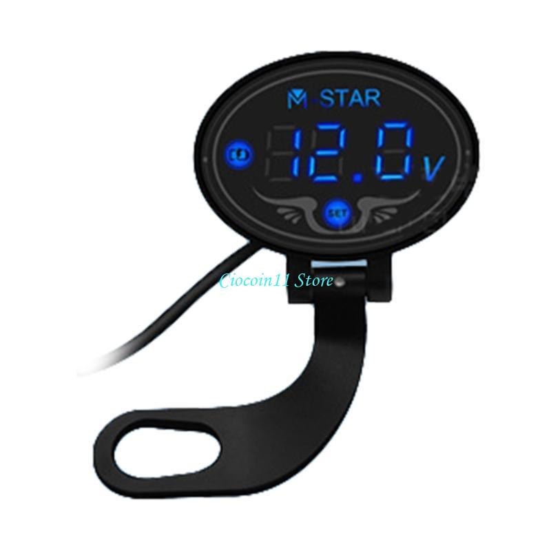 Y1UB Motorcycle Accessories Digital Voltmeter LED Display Panel Meter Voltmeter Gauge 9V-24V Meter Waterp
