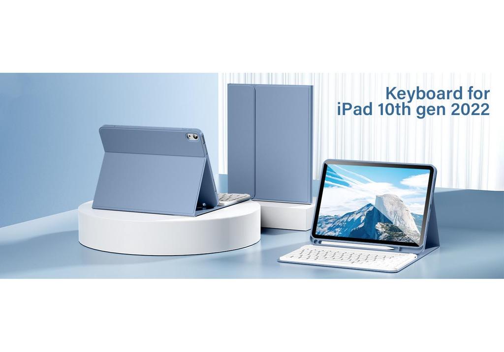 iPad Air 11th Gen Leather Case with Magnetic Backlit Keyboard and Pen Holder - Fits Pro 11/10.9