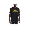 Under Armour Black Adam Grafický Americký Vintage Potisk Žebrované Tričko s Krátkým Rukávem Pánské Topy 1377757-001