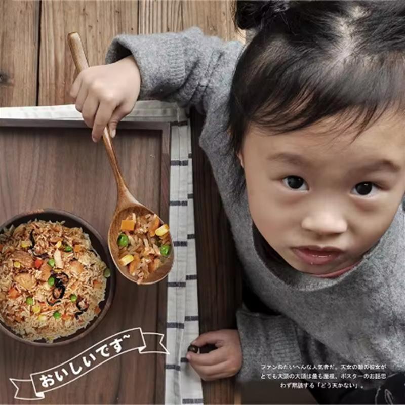 Nanmu Spoon Durable And Easy To Clean Long Handle Large Round Soup Spoon Multifunctional Portable Spoon Tableware