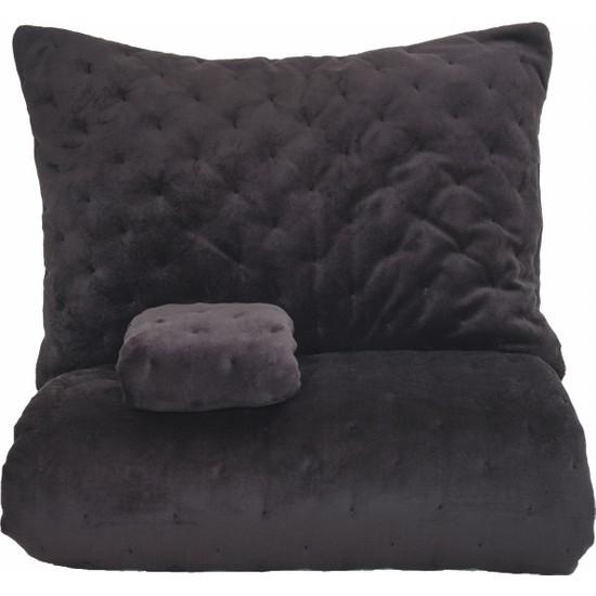 

Черное двуспальное покрывало Karaca Home Tiana Chester
