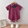 Baby Boy Romper Summer Newborn Bow Tie Jumpsuit Cross-Border Gentleman Baby Clothing Manufacturer