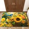 1 Stück Anti-Ermüdungs-Küchenteppiche, Sonnenblumen-Vogel-Druck Wasserdicht Rutschfest Dick Gepolsterte Küchenmatte Robuste Komfort-Stehmatte für Küche