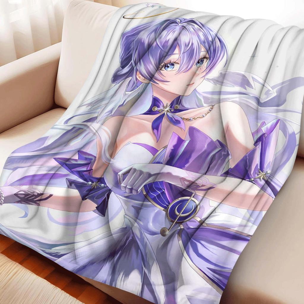 Cartoon Honkai Star Rail Robin Flannel Blanket Cover Warmth Soft Anime Blanket Multifunctional Decor Home Universal Blankets