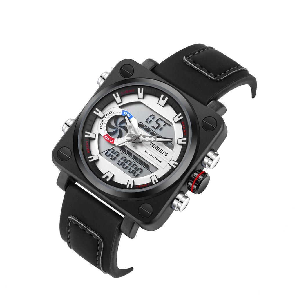 Men'S Watch Multifunctional Waterproof Quartz Electronic Watch Outdoor Sports Calendar Business Large Dial