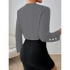 Blazer court uni à manches longues ajusté pour femme