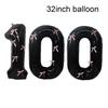 32 Inch 0-9 Digital Balloon Aluminum Foil Bow Digital Black Digital Balloon Pink Bow Wedding Decor Happy Birthday Banner Party
