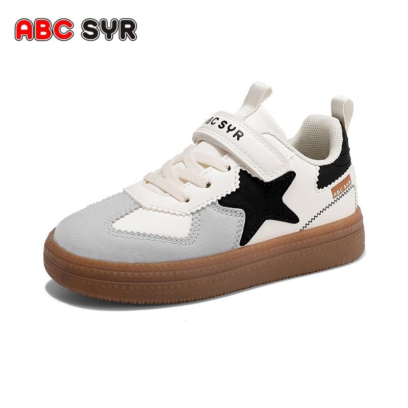 Children's Moral Training Shoes 2025 Spring and Autumn New Leather Waterproof Non-slip Lightweight Versatile Boys and Girls Casual Sports Shoes