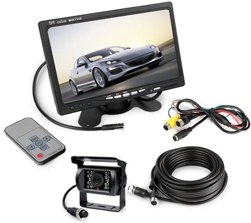 

OBEST 7-дюймовый монитор, 12В/24В светодиодный комплект камеры, кабель 20 м, совместим с легковыми автомобилями, грузовиками, автобусами, тяжелой техникой и т.д.