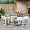 VidaXL Garden Dining Set with Cushions 9 Pcs White Textilene, Outdoor Dining Set, Dining Furniture of 3295093